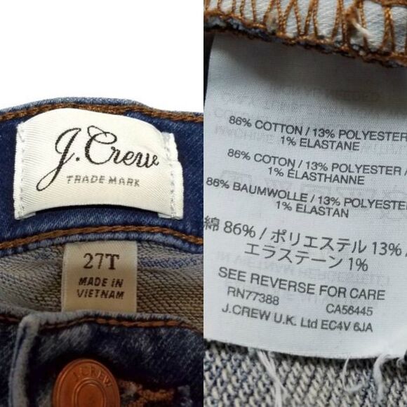 J. Crew Trademark Toothpick Dark Wash Jeans 27T - Picture 8 of 8